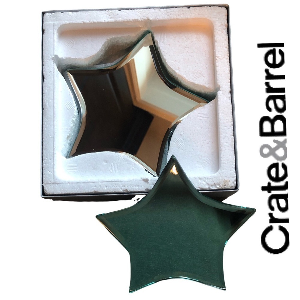 Crate&Barrel Mirrored Star Coasters, Pack of 4, Original Packaging NWOT
